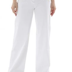 Γυναικεία παντελόνα NENETTE J-SINATRA PANT PALAZZO TINTO CAPO λευκή