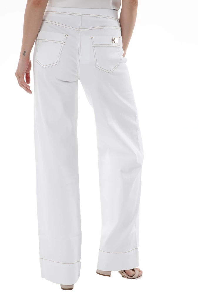 Γυναικεία παντελόνα NENETTE J-SINATRA PANT PALAZZO TINTO CAPO λευκή 3 Γυναικεία παντελόνα NENETTE J-SINATRA PANT PALAZZO TINTO CAPO λευκή - Image 3