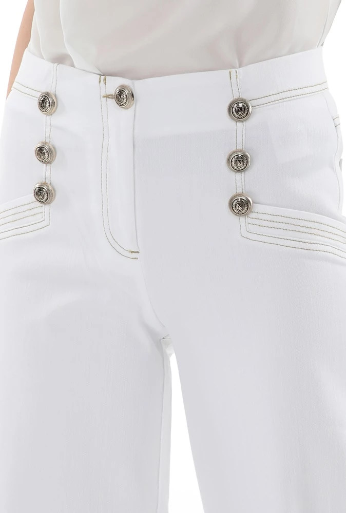 Γυναικεία παντελόνα NENETTE J-SINATRA PANT PALAZZO TINTO CAPO λευκή 4 Γυναικεία παντελόνα NENETTE J-SINATRA PANT PALAZZO TINTO CAPO λευκή - Image 4