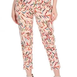 Γυναικείο παντελόνι MOLLY BRACKEN μπεζ ροζ