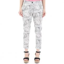 Γυναικείο παντελόνι WHITE SAND λευκό μαύρο