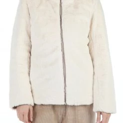 Γυναικείο γούνινο τζάκετ διπλής όψης MOLLY BRACKEN μπεζ