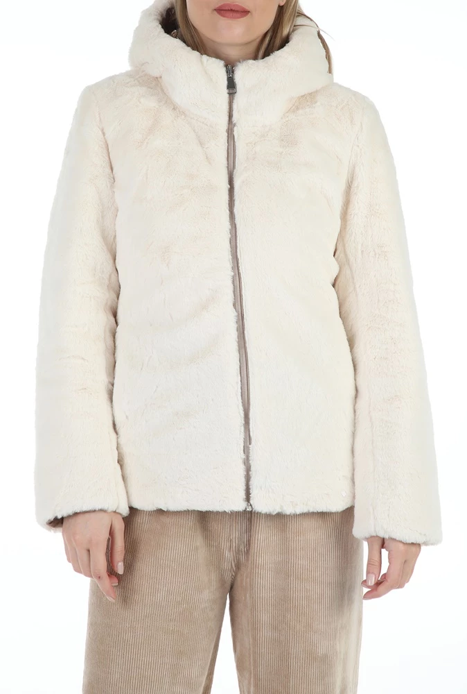 Γυναικείο γούνινο τζάκετ διπλής όψης MOLLY BRACKEN μπεζ 1 Γυναικείο γούνινο τζάκετ διπλής όψης MOLLY BRACKEN μπεζ