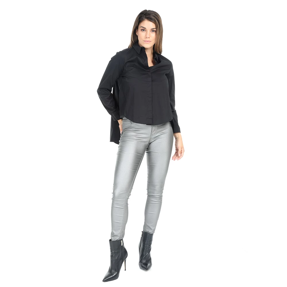 Γυναικείο ασύμμετρο πουκάμισο IMPERIAL μαύρο 4 Γυναικείο ασύμμετρο πουκάμισο IMPERIAL μαύρο - Image 4