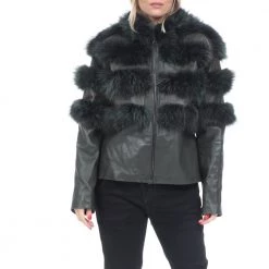 Γυναικείο δερμάτινο Jacket RITSELFURS FOX πράσινο