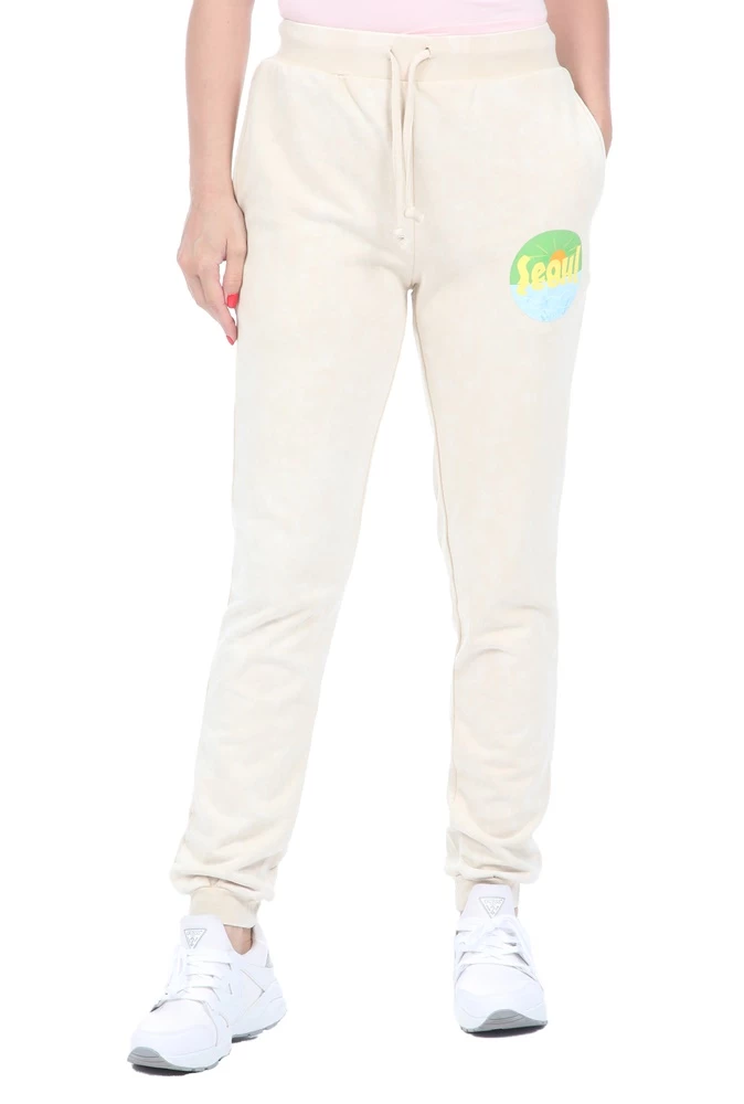 Γυναικείο παντελόνι φόρμας KENDALL + KYLIE BACK RUCHING εκρού 1 Γυναικείο παντελόνι φόρμας KENDALL + KYLIE BACK RUCHING εκρού