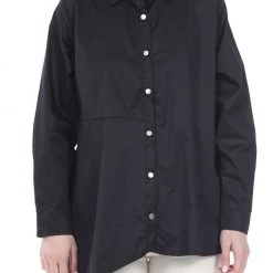 Γυναικείο πουκάμισο KENDALL + KYLIE ASYMETRIC OVERSIZED μαύρο