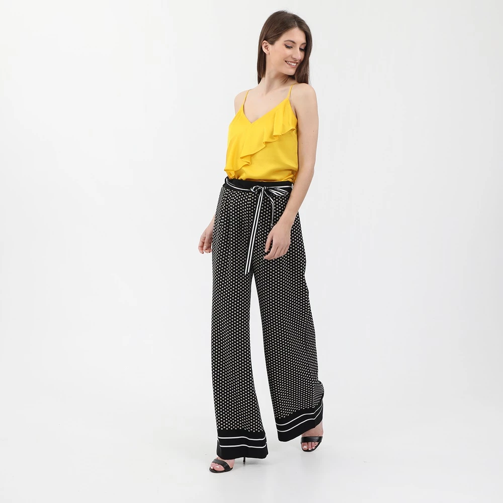 Γυναικεία παντελόνα TED BAKER Bondie Printed μαύρη λευκή Floral 4 Γυναικεία παντελόνα TED BAKER Bondie Printed μαύρη λευκή Floral - Image 4