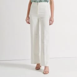 Γυναικείο παντελόνι ATTRATTIVO λευκό