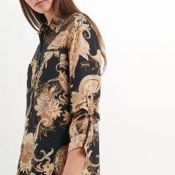 Γυναικεία πουκαμίσα ATTRATTIVO μαύρη μπεζ