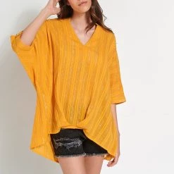 Γυναικεία μακριά τουνίκ ATTRATTIVO κίτρινη
