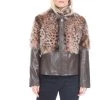 Γυναικείο δερμάτινο Jacket RITSELFURS FOX καφέ