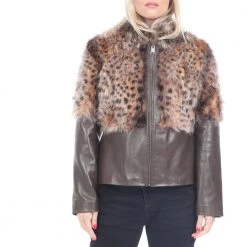 Γυναικείο δερμάτινο Jacket RITSELFURS FOX καφέ