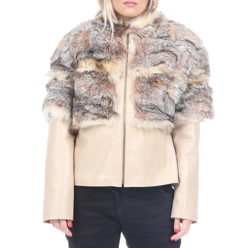 Γυναικείο δερμάτινο Jacket RITSELFURS FOX μπεζ 1 Γυναικείο δερμάτινο Jacket RITSELFURS FOX μπεζ