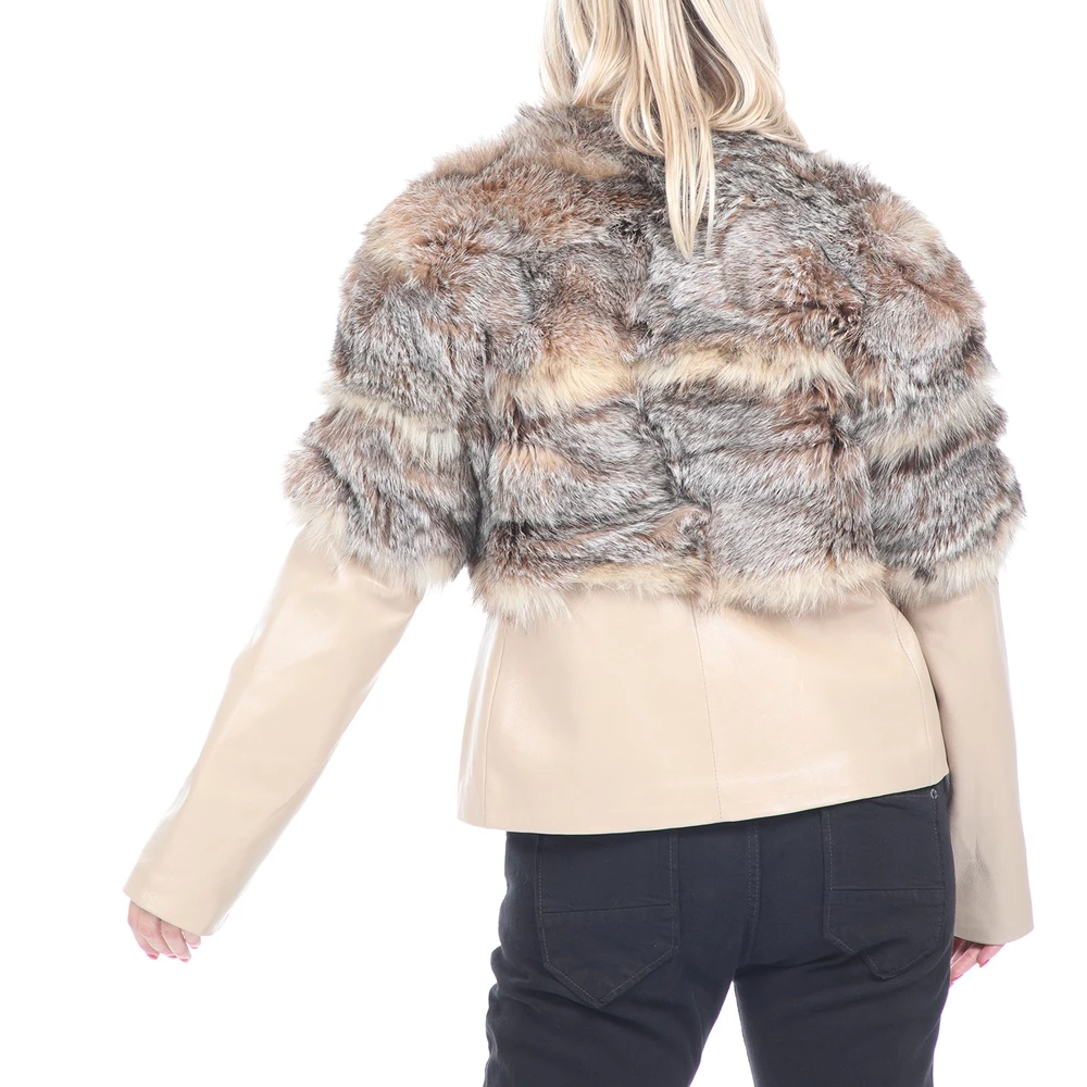 Γυναικείο δερμάτινο Jacket RITSELFURS FOX μπεζ 3 Γυναικείο δερμάτινο Jacket RITSELFURS FOX μπεζ - Image 3
