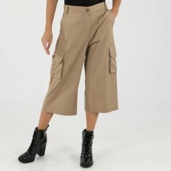 Γυναικείο Cropped παντελόνι STAFF JEANS 60-P2337.041 MANDY καφέ