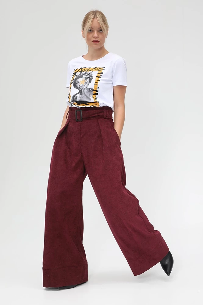 Γυναικεία παντελόνα GAUDI FASHION μελιτζανί 4 Γυναικεία παντελόνα GAUDI FASHION μελιτζανί - Image 4