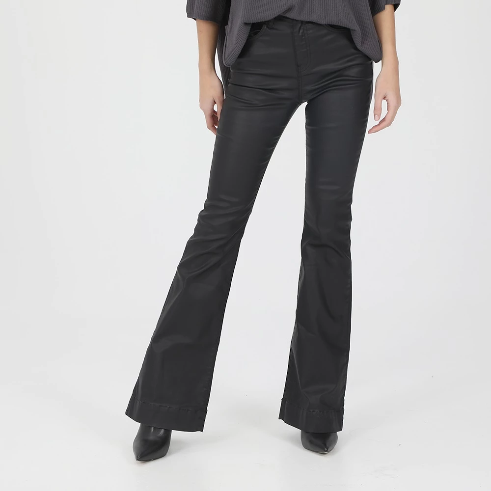 Γυναικείο παντελόνι καμπάνα ATTRATTIVO μαύρο 1 Γυναικείο παντελόνι καμπάνα ATTRATTIVO μαύρο