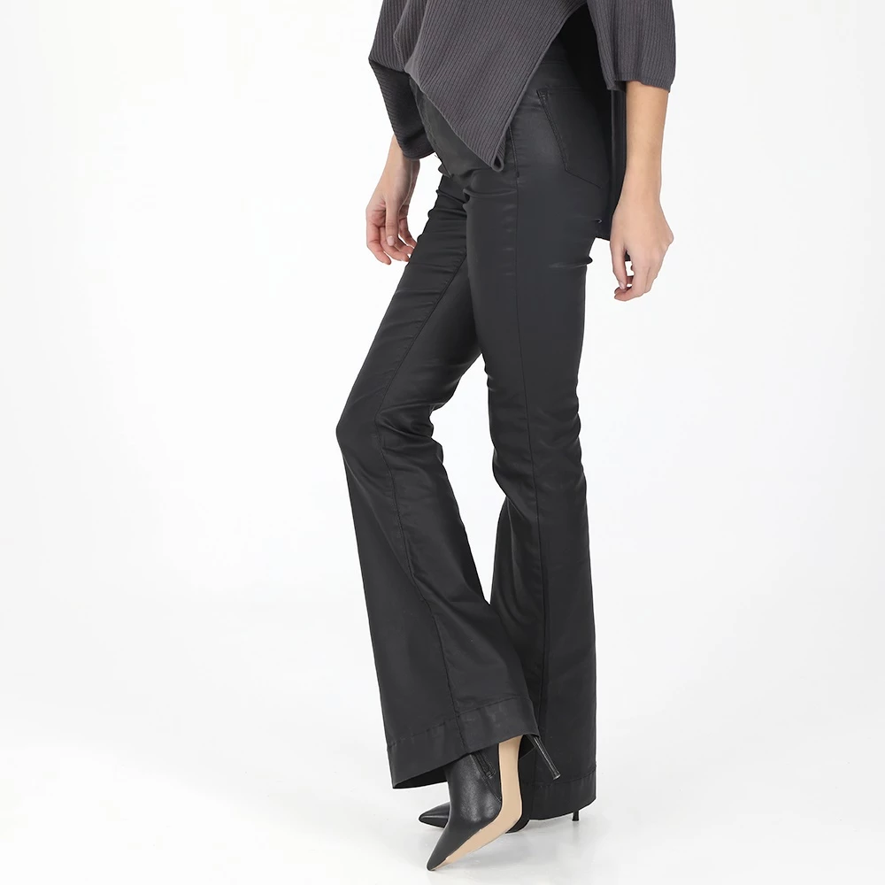 Γυναικείο παντελόνι καμπάνα ATTRATTIVO μαύρο 2 Γυναικείο παντελόνι καμπάνα ATTRATTIVO μαύρο - Image 2