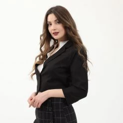 Γυναικείο Cropped σακάκι ATTRATTIVO μαύρο -DealsΠαντελόνια Store 1837869.0 0071 3 attrattivo γυναικείο cropped σακάκι attrattivo μαύρο x1000