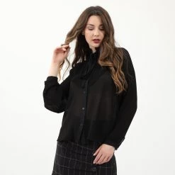 Γυναικείο πουκάμισο ATTRATTIVO μαύρο