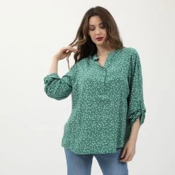 Γυναικεία τουνίκ ATTRATTIVO Floral πράσινη εκρού