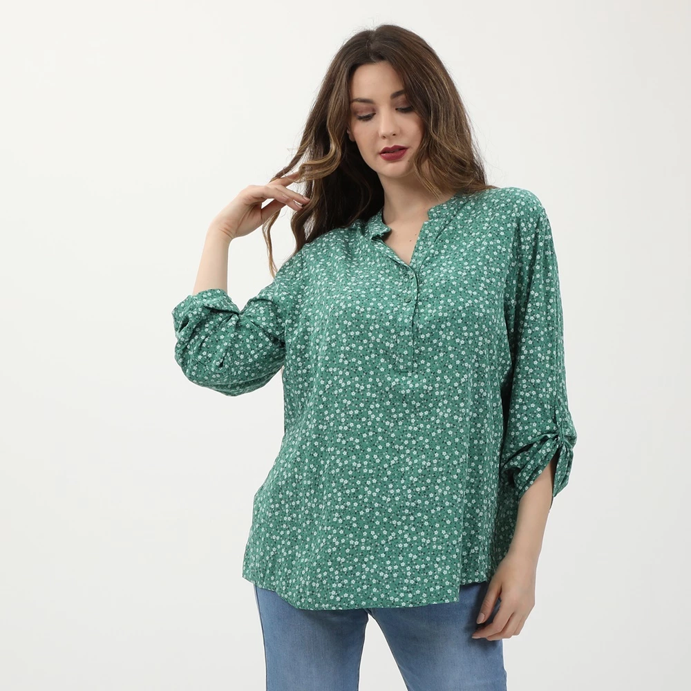 Γυναικεία τουνίκ ATTRATTIVO Floral πράσινη εκρού 1 Γυναικεία τουνίκ ATTRATTIVO Floral πράσινη εκρού