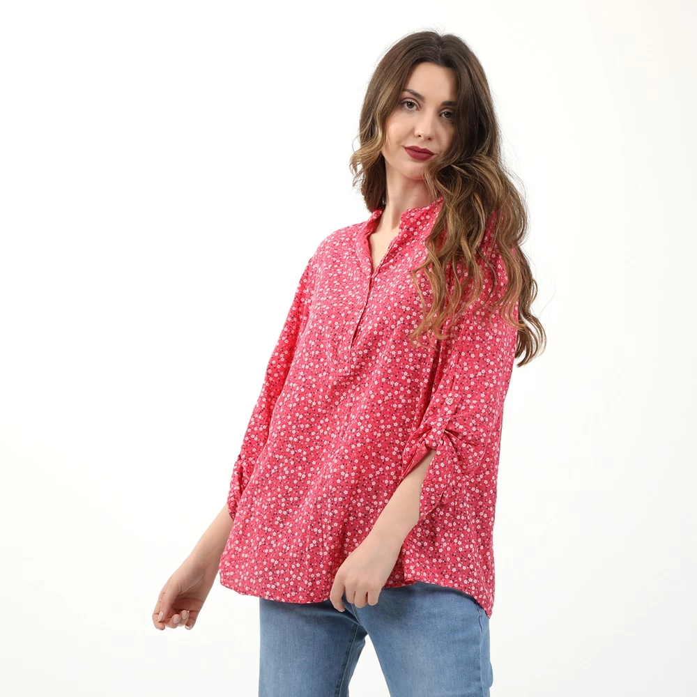 Γυναικεία τουνίκ ATTRATTIVO Floral φούξια εκρού 1 Γυναικεία τουνίκ ATTRATTIVO Floral φούξια εκρού