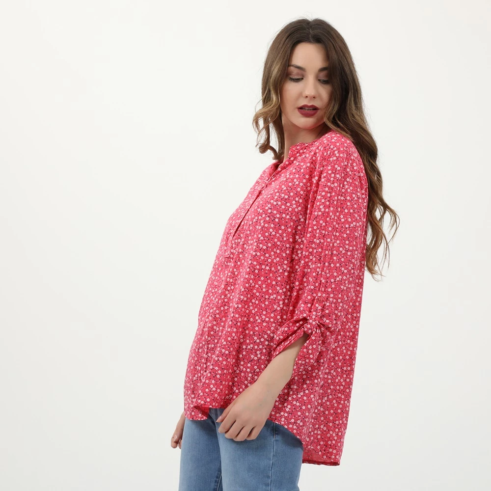 Γυναικεία τουνίκ ATTRATTIVO Floral φούξια εκρού 2 Γυναικεία τουνίκ ATTRATTIVO Floral φούξια εκρού - Image 2