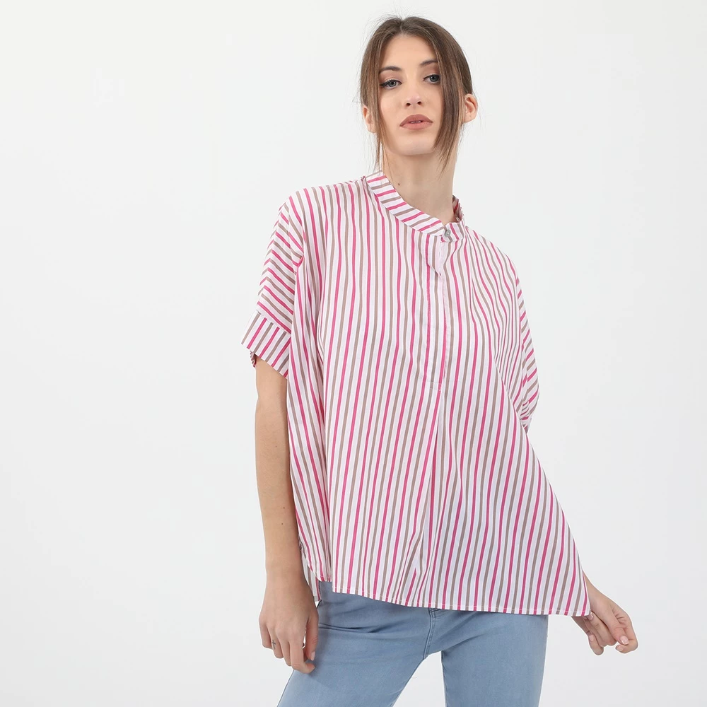 Γυναικείο πουκάμισο ATTRATTIVO ροζ λευκό 1 Γυναικείο πουκάμισο ATTRATTIVO ροζ λευκό