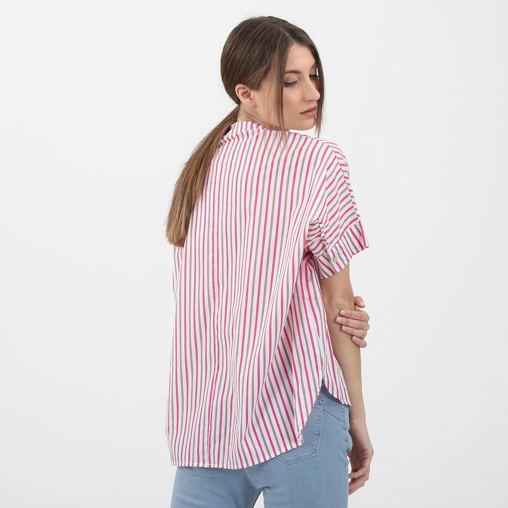 Γυναικείο πουκάμισο ATTRATTIVO ροζ λευκό 3 Γυναικείο πουκάμισο ATTRATTIVO ροζ λευκό - Image 3