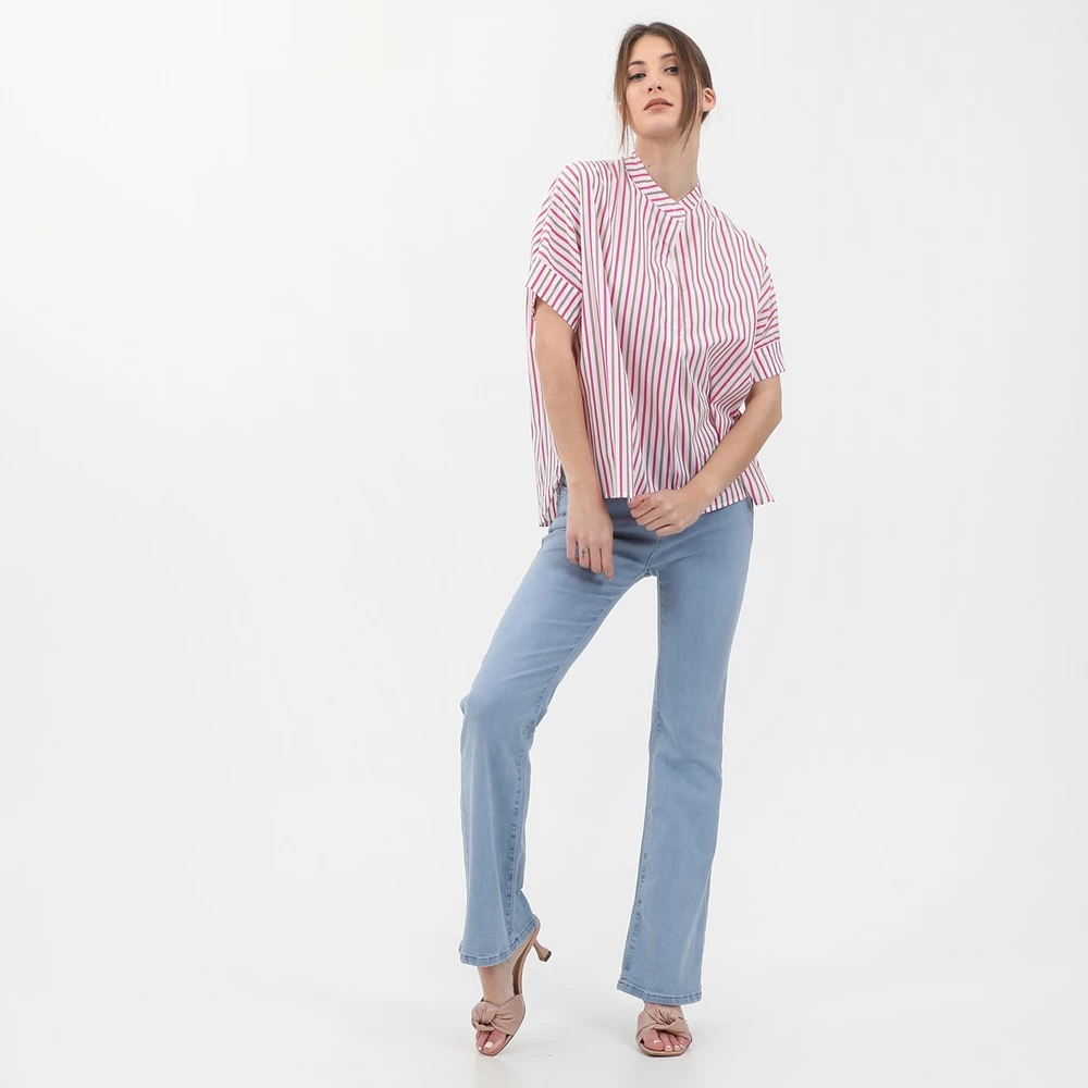 Γυναικείο πουκάμισο ATTRATTIVO ροζ λευκό 4 Γυναικείο πουκάμισο ATTRATTIVO ροζ λευκό - Image 4