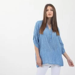 Γυναικεία τουνίκ ATTRATTIVO μπλε λευκή ριγέ