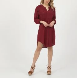Γυναικείο φόρεμα πουκαμίσα ATTRATTIVO μπορντό