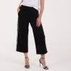 Γυναικεία Cropped παντελόνα KARL LAGERFELD LOGO TAPE JERSEY μαύρη