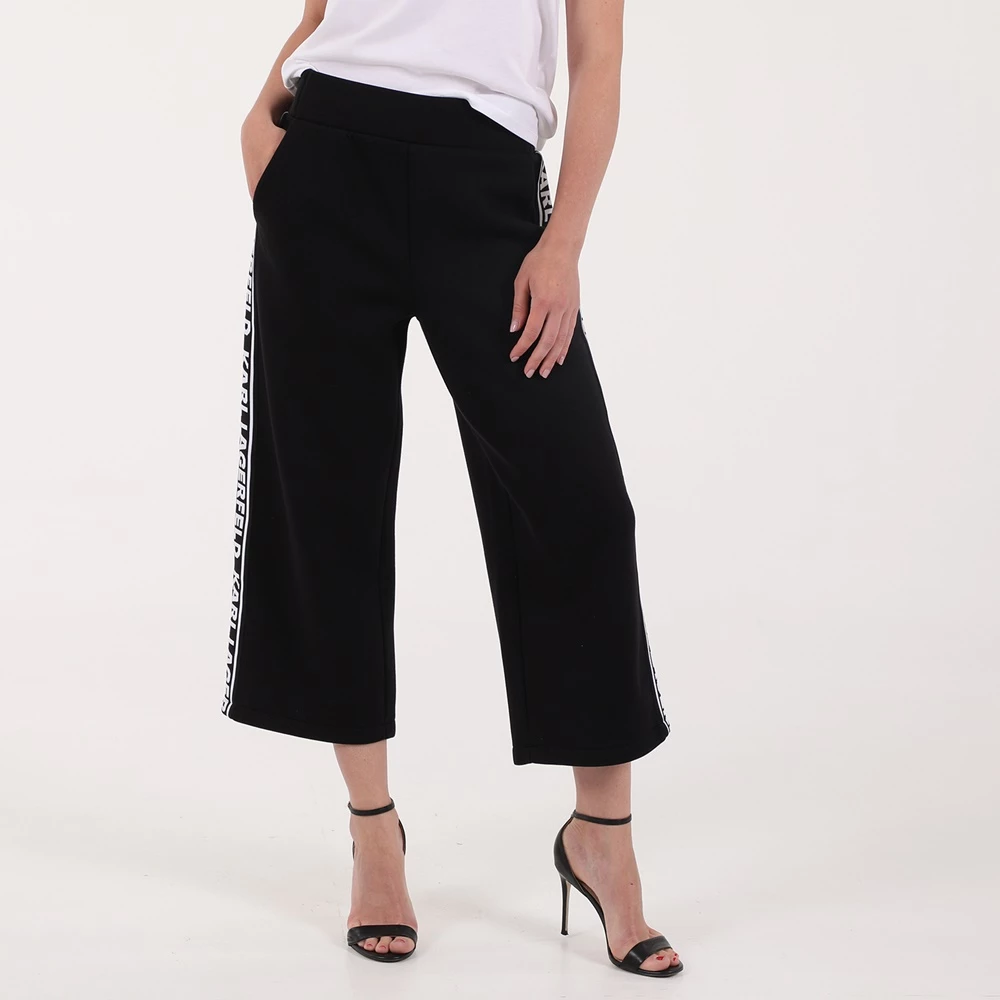 Γυναικεία Cropped παντελόνα KARL LAGERFELD LOGO TAPE JERSEY μαύρη 1 Γυναικεία Cropped παντελόνα KARL LAGERFELD LOGO TAPE JERSEY μαύρη
