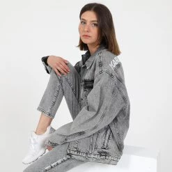 Unisex Jean Jacket KARL LAGERFELD UNISEX ανοιχτό γκρι