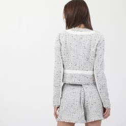 Γυναικείο Cropped Tweed σακάκι TED BAKER Stripe Panel λευκό μαύρο -DealsΠαντελόνια Store 1840543.0 0092 3 ted baker γυναικείο cropped tweed σακάκι ted baker stripe panel λευκό μαύρο x1000