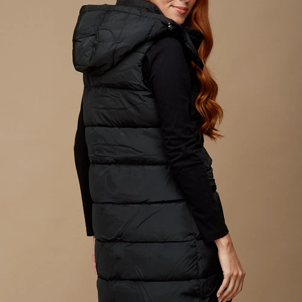 Γυναικείο μακρύ αμάνικο μπουφάν EDWARD JEANS INDIANA LONG VEST μαύρο 3 Γυναικείο μακρύ αμάνικο μπουφάν EDWARD JEANS INDIANA LONG VEST μαύρο - Image 3