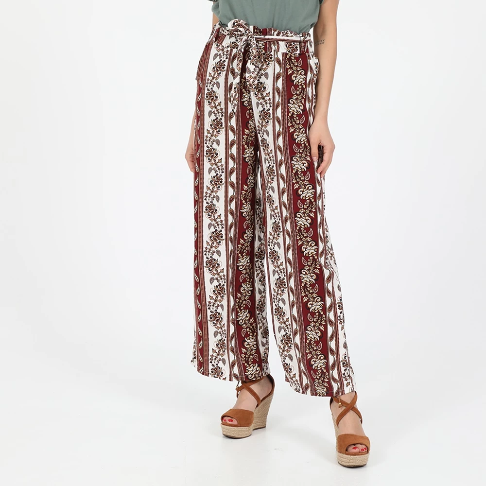 Γυναικεία παντελόνα ATTRATTIVO μπορντό εκρού 1 Γυναικεία παντελόνα ATTRATTIVO μπορντό εκρού