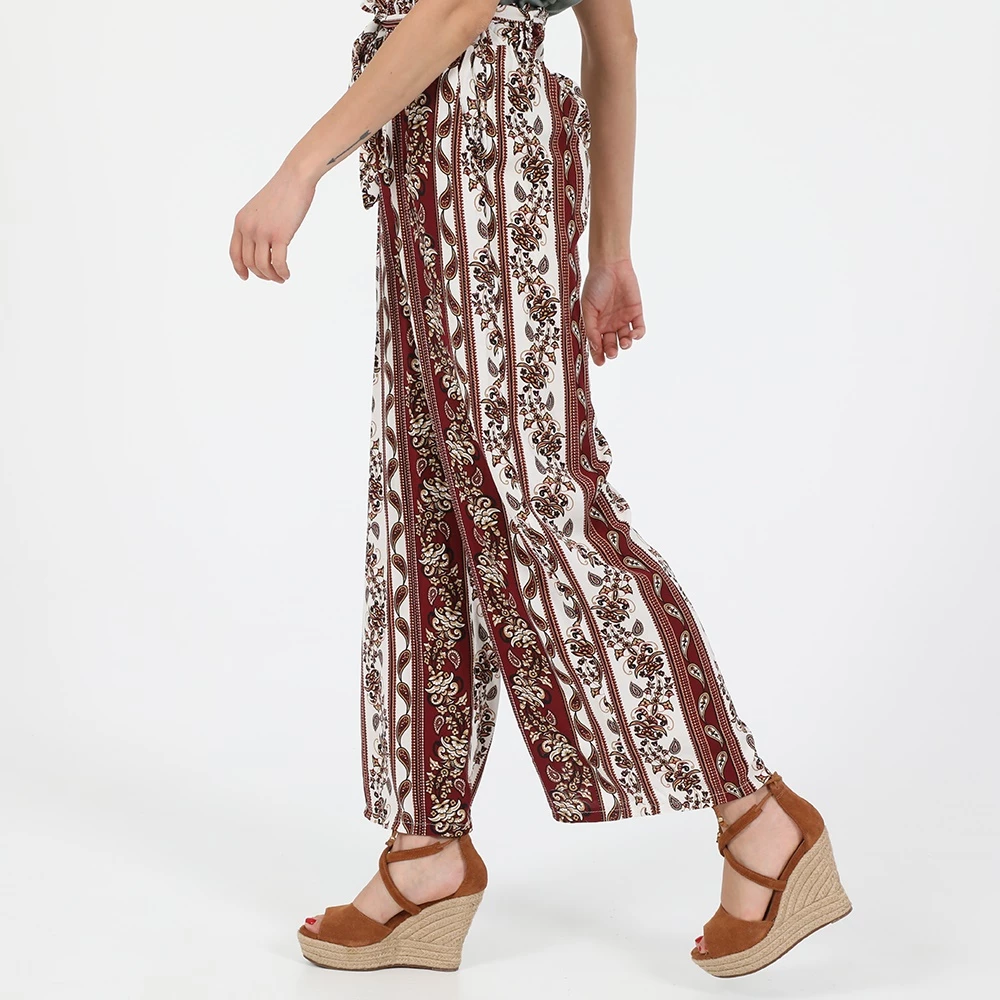 Γυναικεία παντελόνα ATTRATTIVO μπορντό εκρού 2 Γυναικεία παντελόνα ATTRATTIVO μπορντό εκρού - Image 2