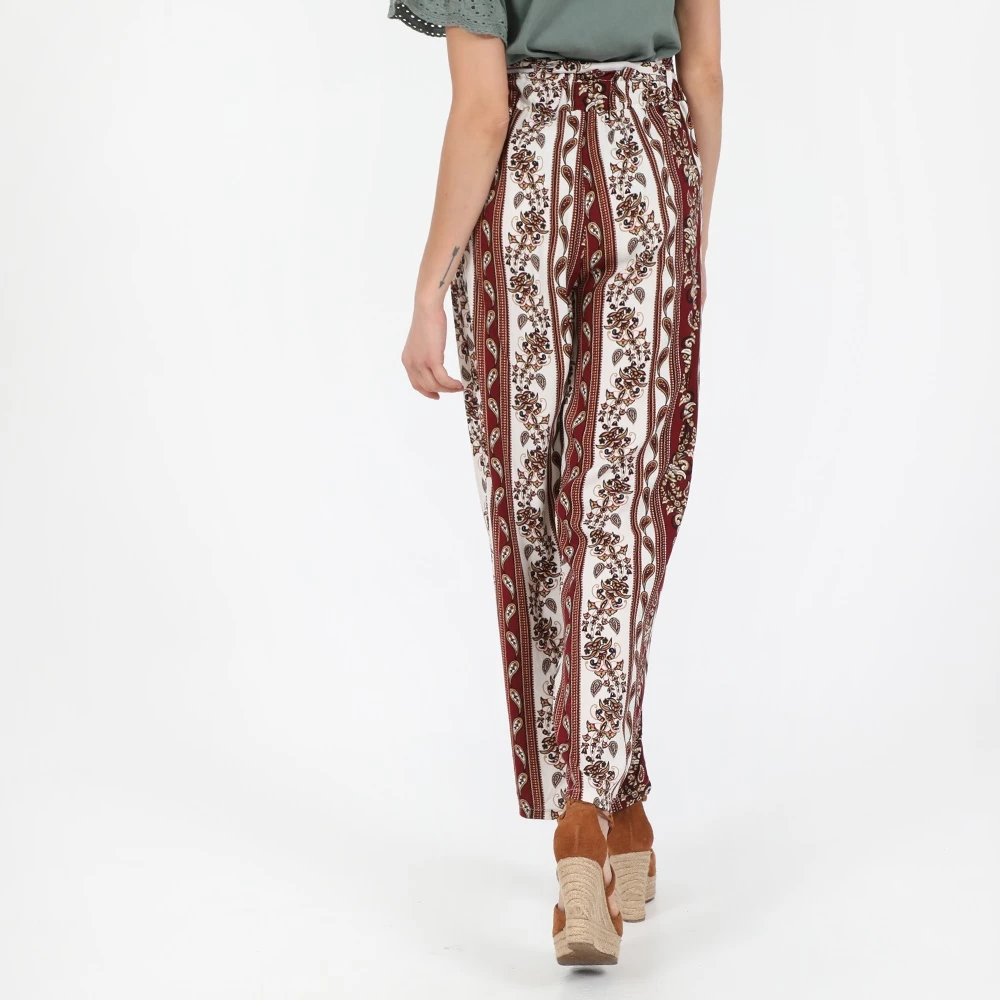 Γυναικεία παντελόνα ATTRATTIVO μπορντό εκρού 3 Γυναικεία παντελόνα ATTRATTIVO μπορντό εκρού - Image 3