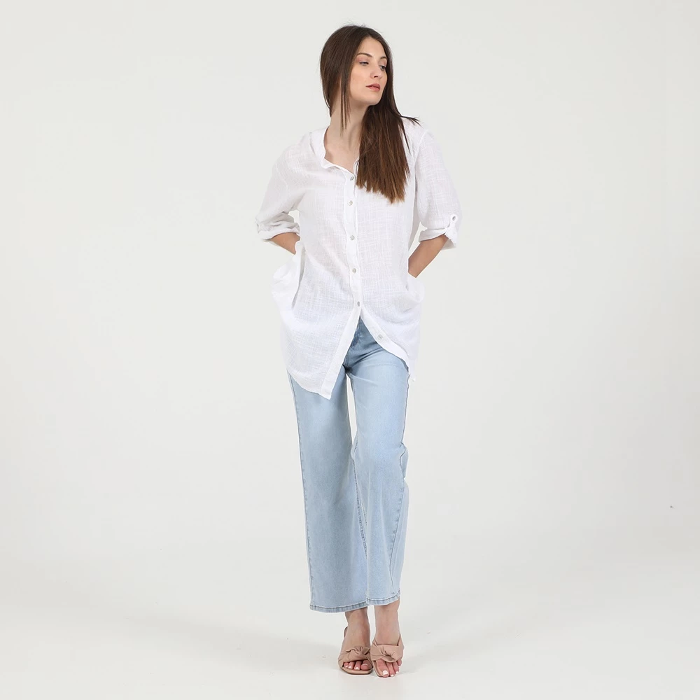 Γυναικεία πουκαμίσα ATTRATTIVO λευκή 4 Γυναικεία πουκαμίσα ATTRATTIVO λευκή - Image 4