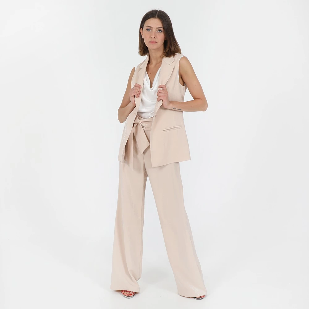 Γυναικείο αμάνικο σακάκι ATTRATTIVO μπεζ 3 Γυναικείο αμάνικο σακάκι ATTRATTIVO μπεζ - Image 3