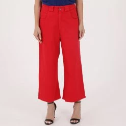 Γυναικεία παντελόνα Cropped STAFF JEANS RAMONNA κόκκινη