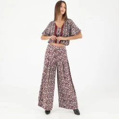 Γυναικεία Wide Leg παντελόνα ATTRATTIVO μπορντό εκρού -DealsΠαντελόνια Store 1851323.0 0101 4 attrattivo γυναικεία wide leg παντελόνα attrattivo μπορντό εκρού x1000