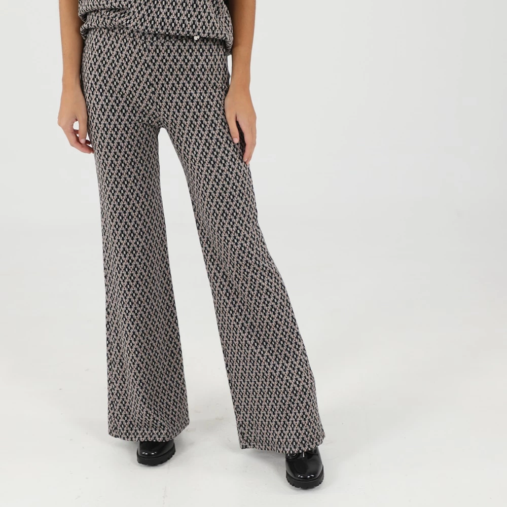 Γυναικεία παντελόνα 'ALE μπεζ γκρι εμπριμέ 1 Γυναικεία παντελόνα 'ALE μπεζ γκρι εμπριμέ