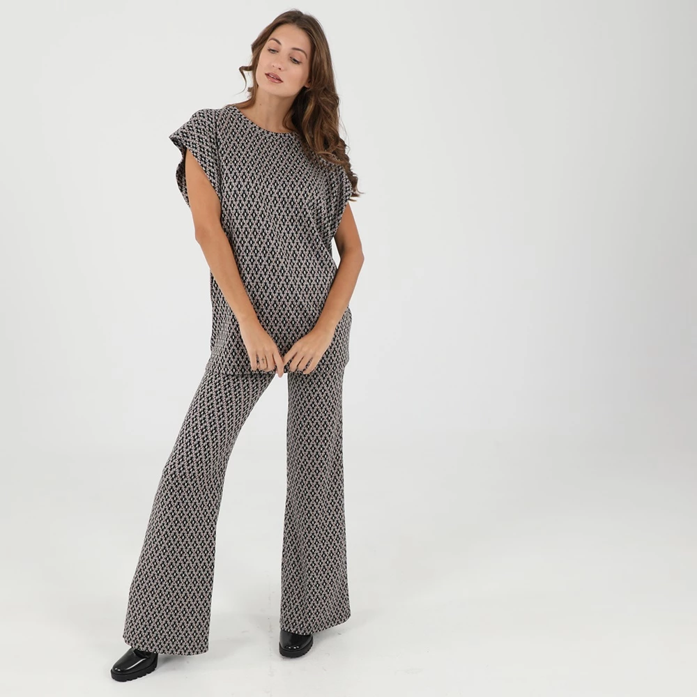 Γυναικεία παντελόνα 'ALE μπεζ γκρι εμπριμέ 4 Γυναικεία παντελόνα 'ALE μπεζ γκρι εμπριμέ - Image 4