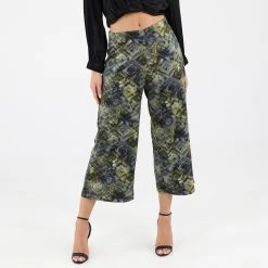 Γυναικείο παντελόνι ATTRATTIVO πράσινο μπλε