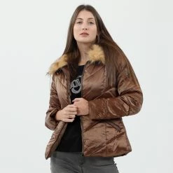 Γυναικείο μπουφάν GAUDI GJC.0W1.010.006 PIUMINO SINTETICO καφέ